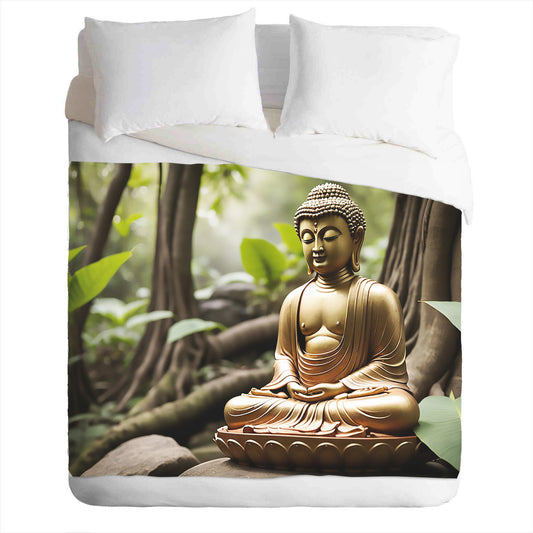 Warm and cozy fleece blanket with Buddha photo print - Inspired by nature