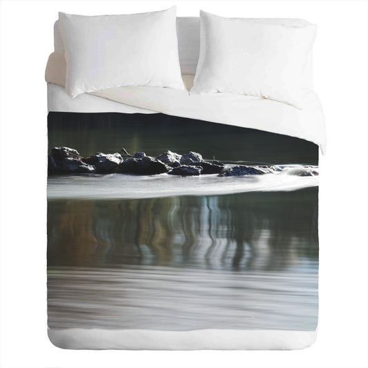 Warm and cozy fleece blanket with photo print of a river - relaxing and cozy