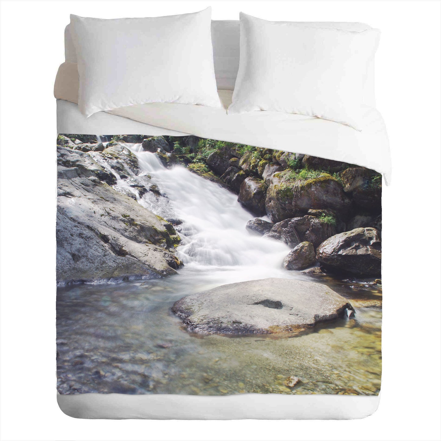 Warm and cozy fleece blanket with photo print of mountain rocks - for nature lovers