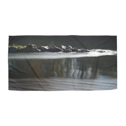 Beach towel photo of a mountain river | Opposite Home