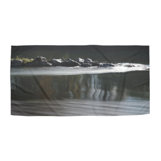 Beach towel photo of a mountain river | Opposite Home