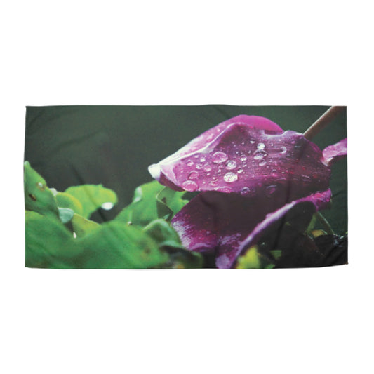 Beach towel photo of a purple ciclamen | Opposite Home