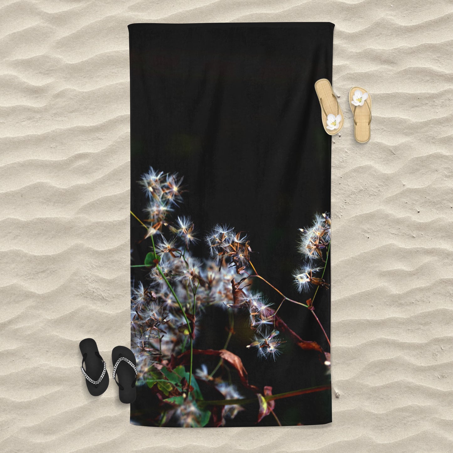 Beach towel photo of a wild fllower | Opposite Home