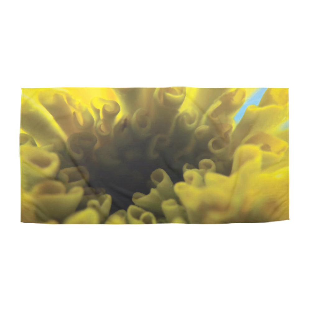 Beach towel photo of a yellow flower | Opposite Home