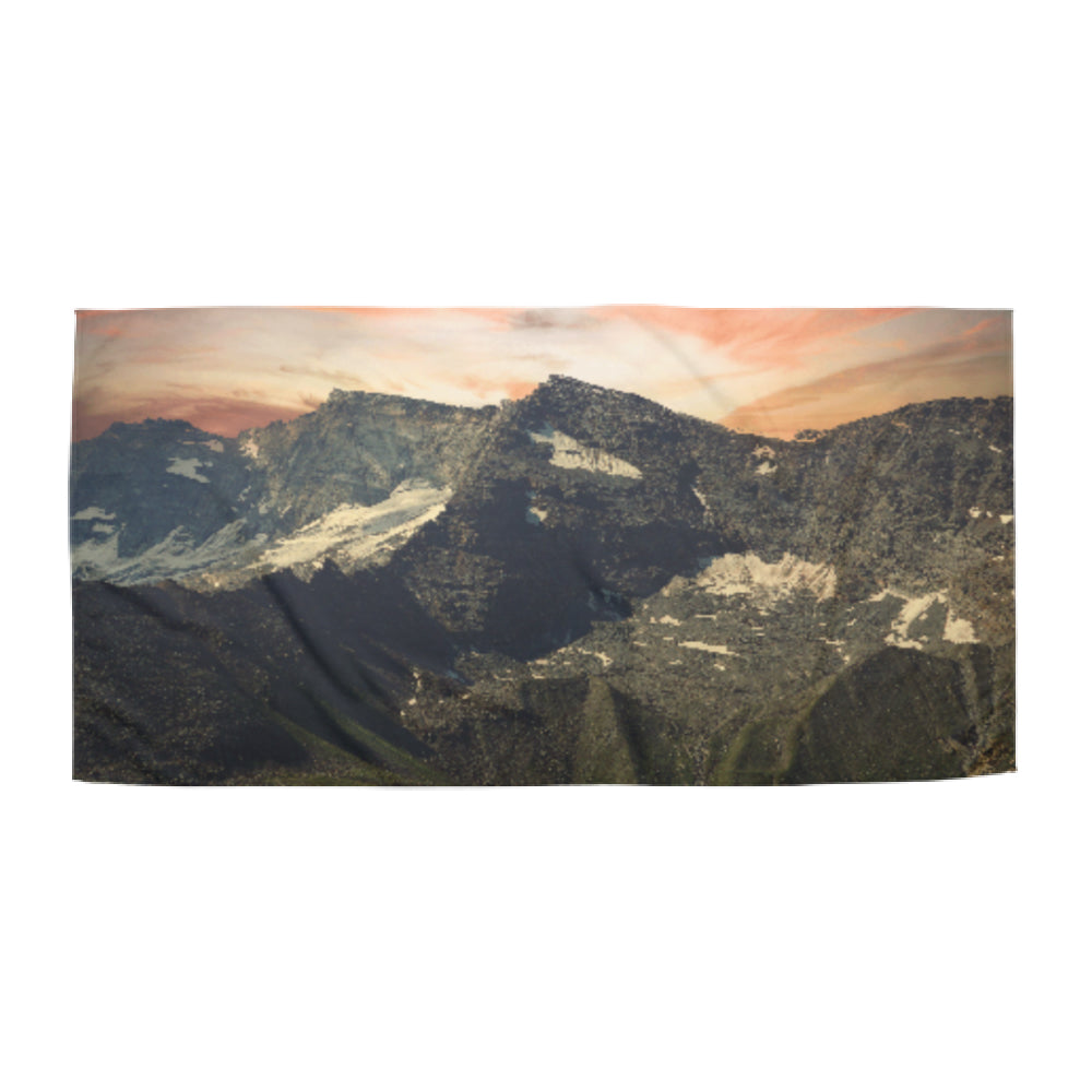 Beach towel photo of mountains | Opposite Home