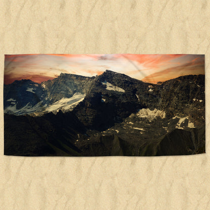 Beach towel photo of mountains | Opposite Home