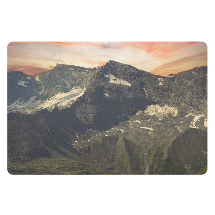 Decorative doormat with mountain landscape photo print - practical for bathroom and kitchen