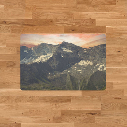 Decorative doormat with mountain landscape photo print - practical for bathroom and kitchen