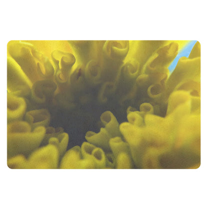 Decorative doormat with floral photo print - bright yellow flower - practical for bathroom and kitchen