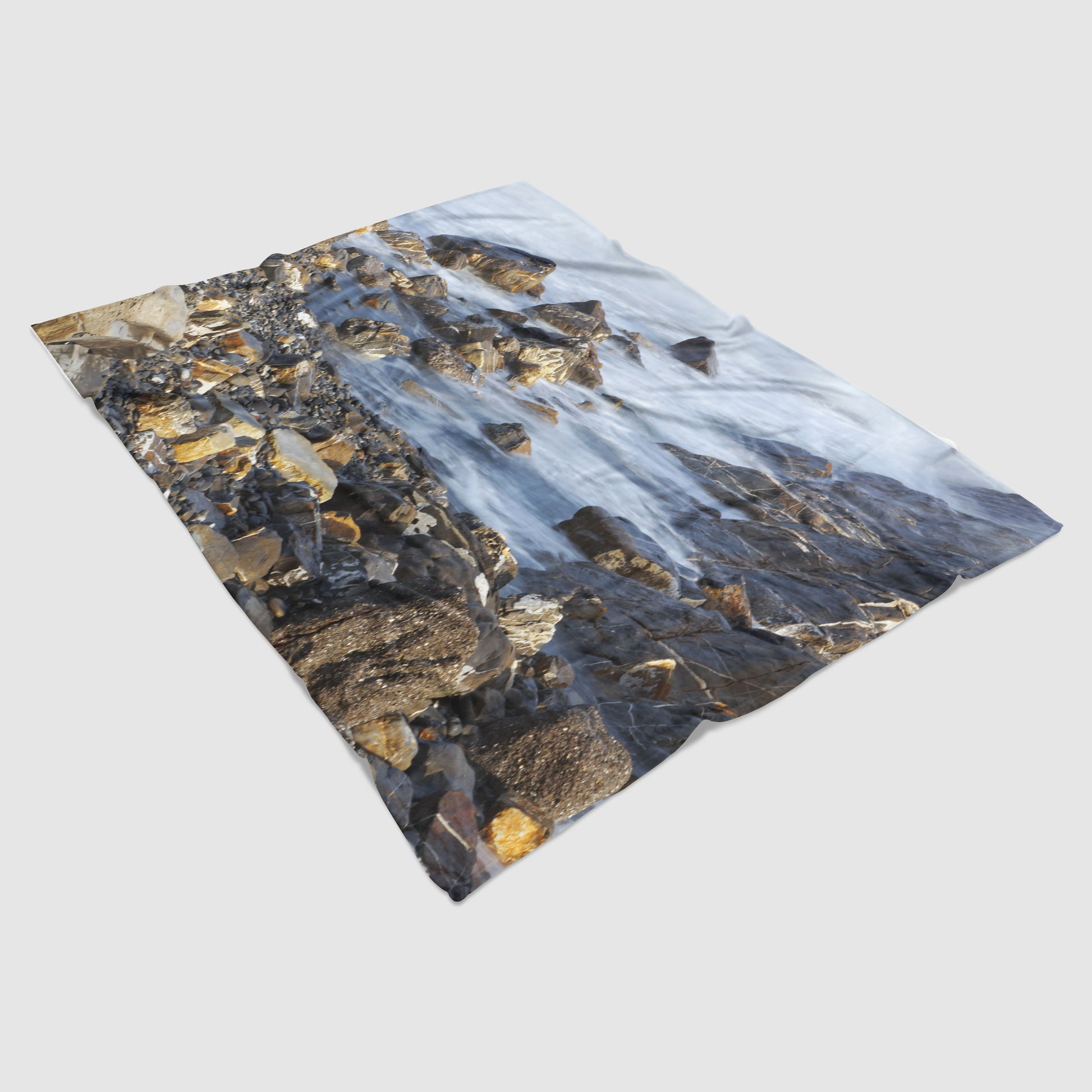 Plaid photo print of a rocky beach | Opposite Home