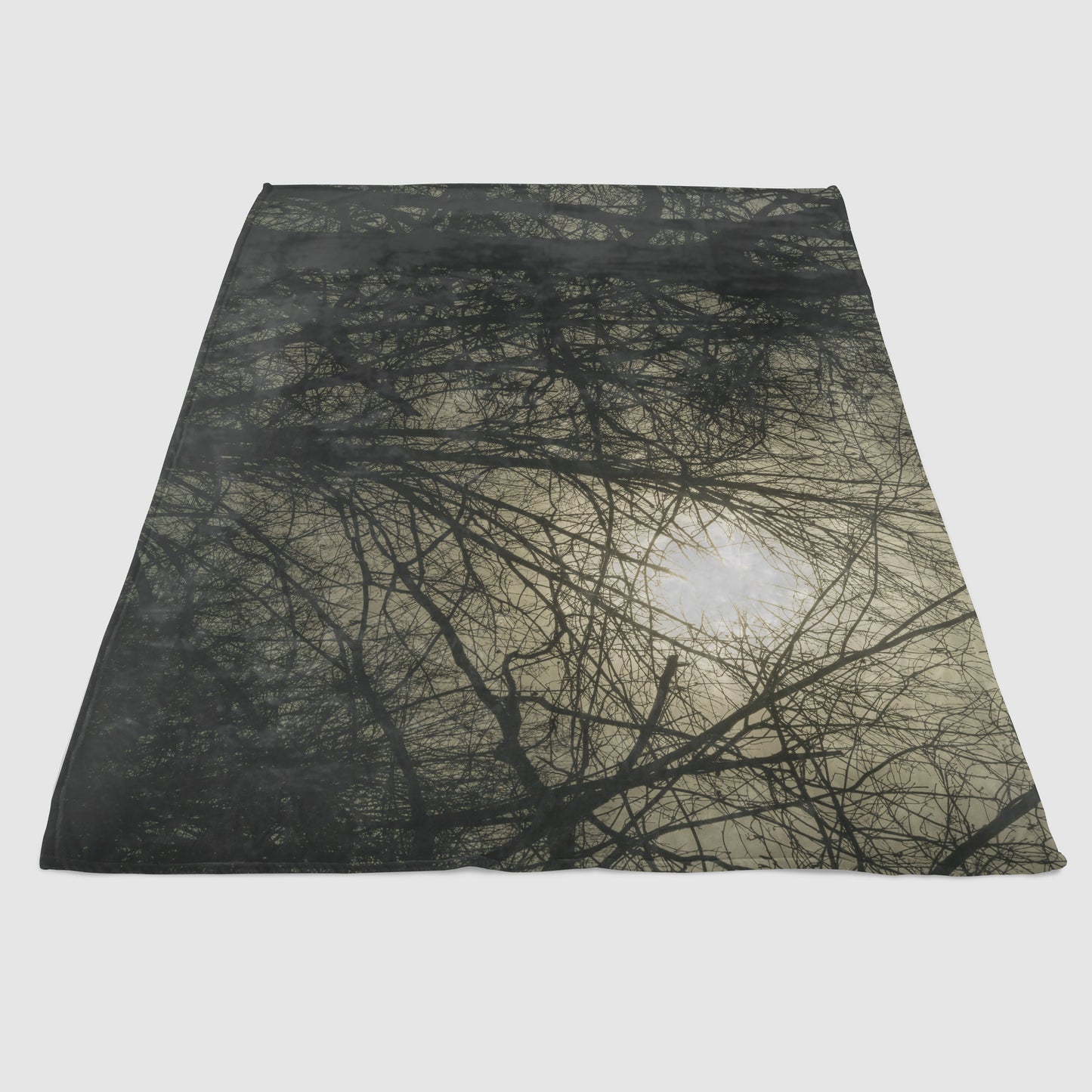 Plaid photo print of the sun behind a tree | Opposite Home