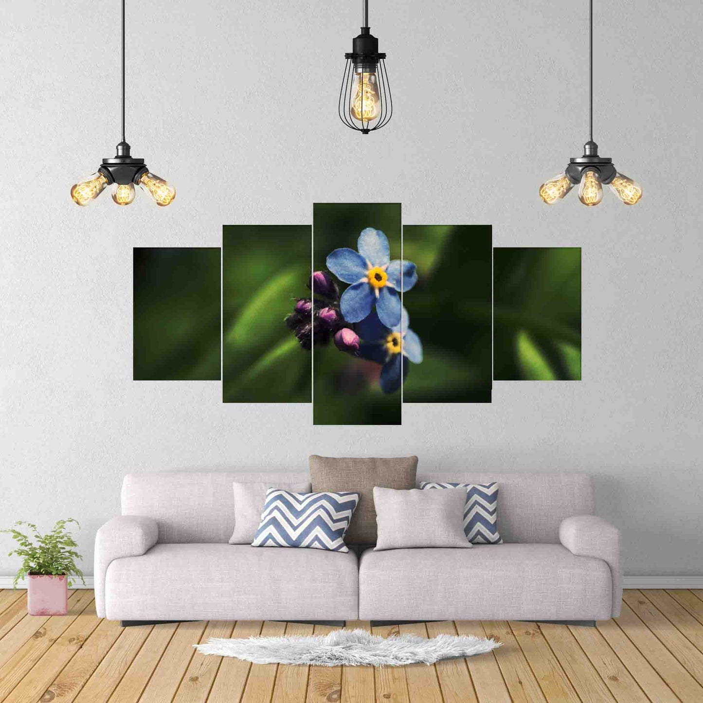 Large Macro Floral Photo Print - Nature Inspired - Set of 5 Canvases