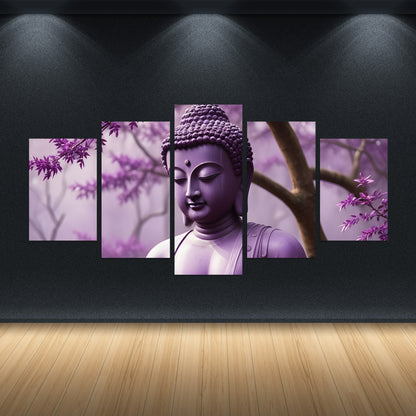 Set 5 canvas illustration print of Buddha | Opposite Home