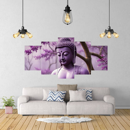 Set 5 canvas illustration print of Buddha | Opposite Home