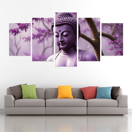 Set 5 canvas illustration print of Buddha | Opposite Home