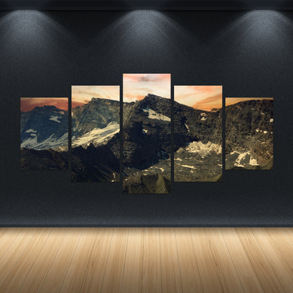 Set of 5 mountain landscape photographic print canvas | Opposite Home