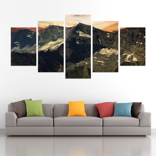 Set of 5 mountain landscape photographic print canvas | Opposite Home