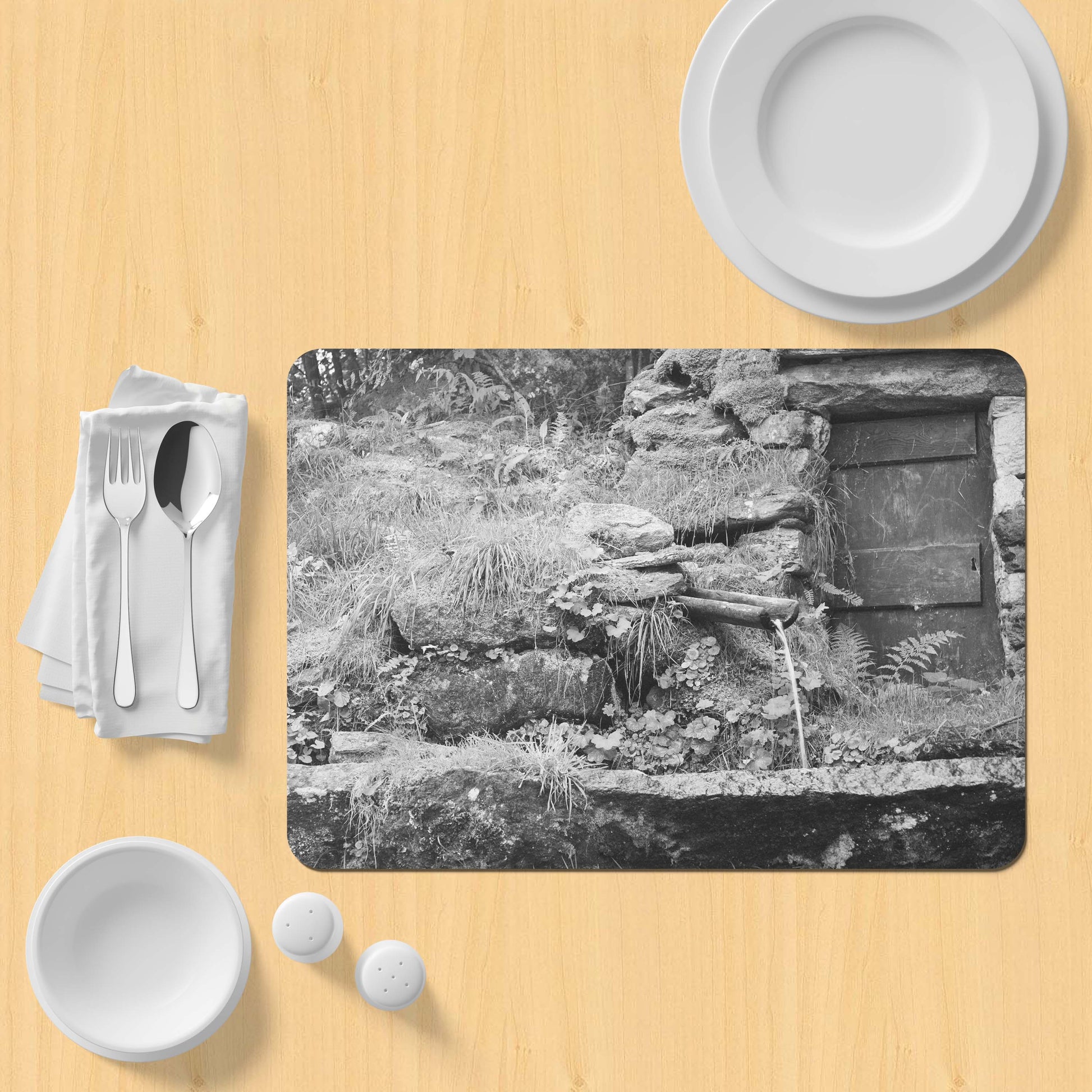 Table Placemat black and white photo print | Opposite Home