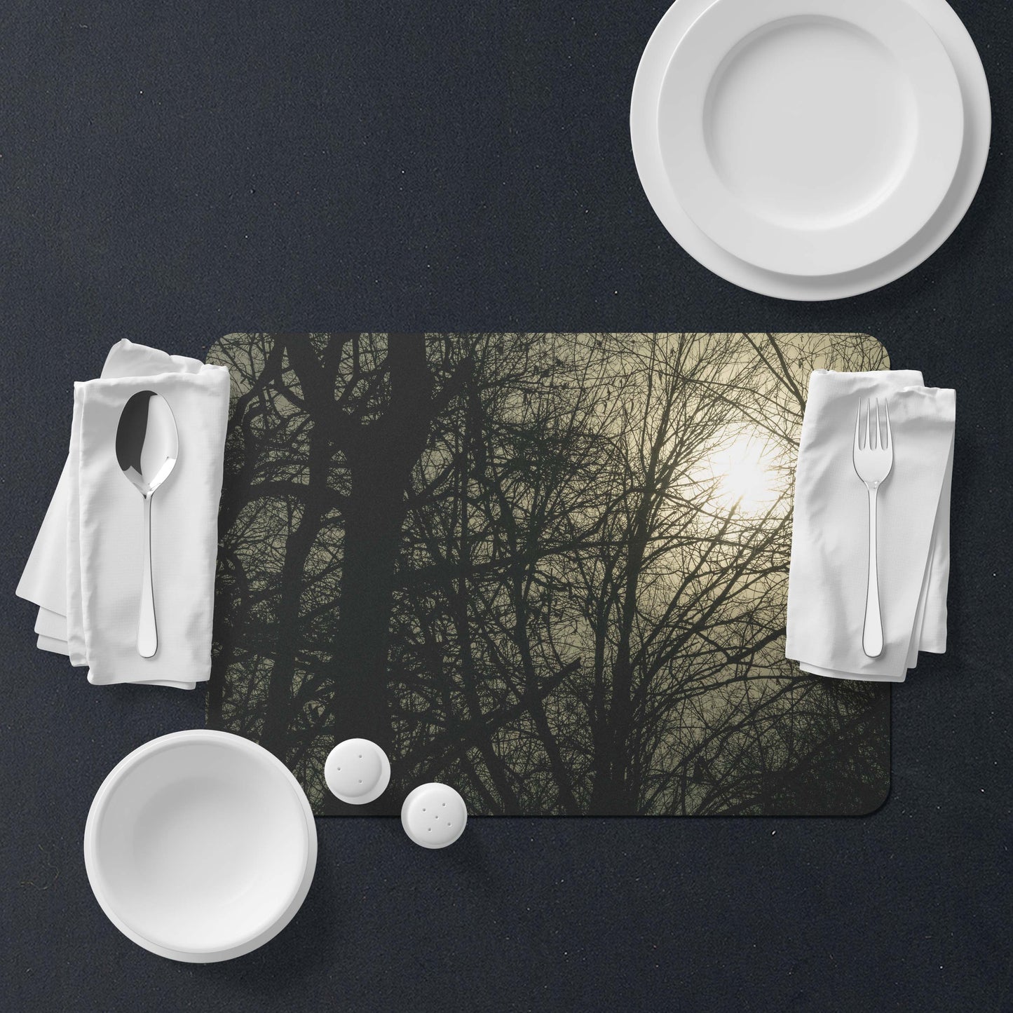 Table Placemat sun behind a tree photo print | Opposite Home