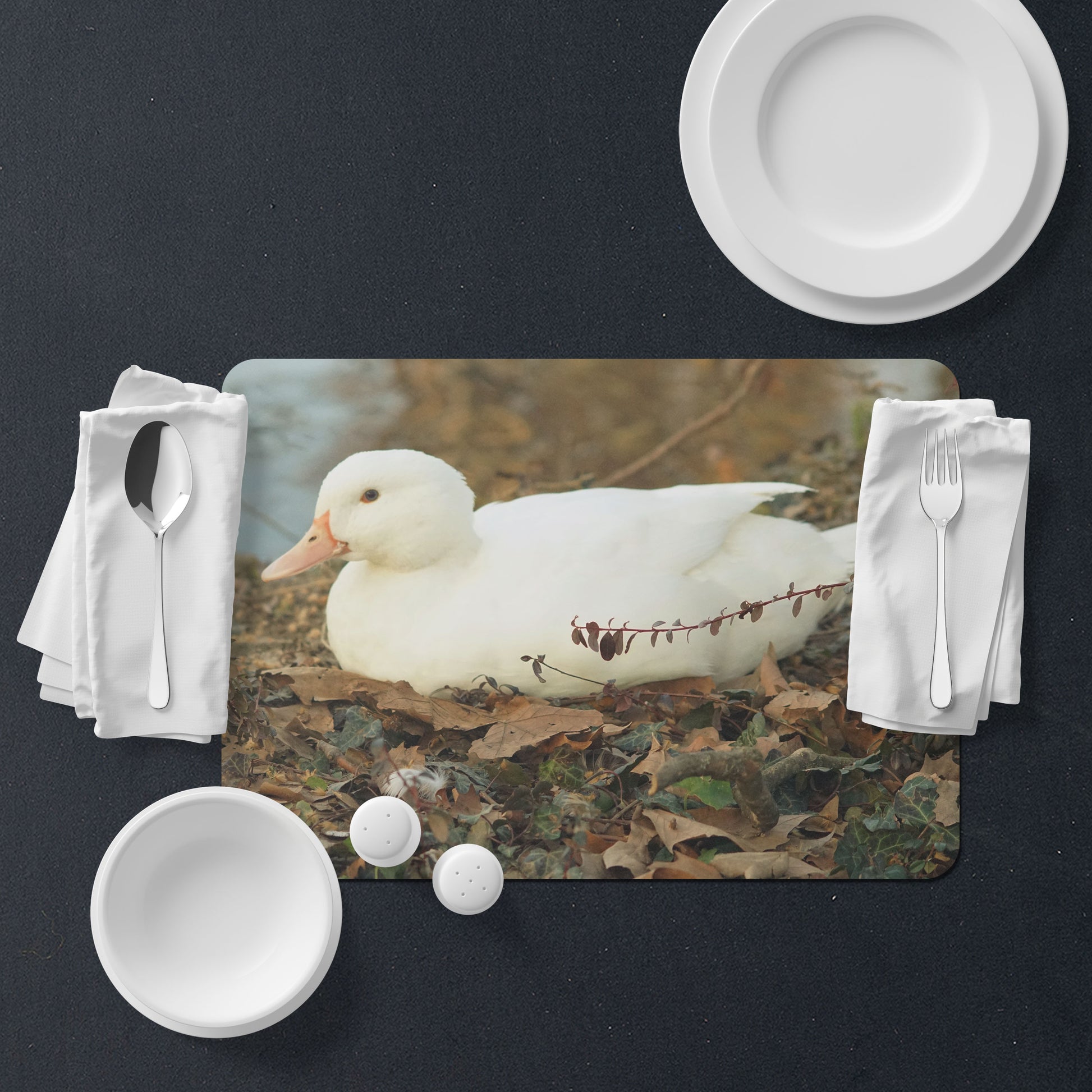 Table Placemat white duck photo print | Opposite Home