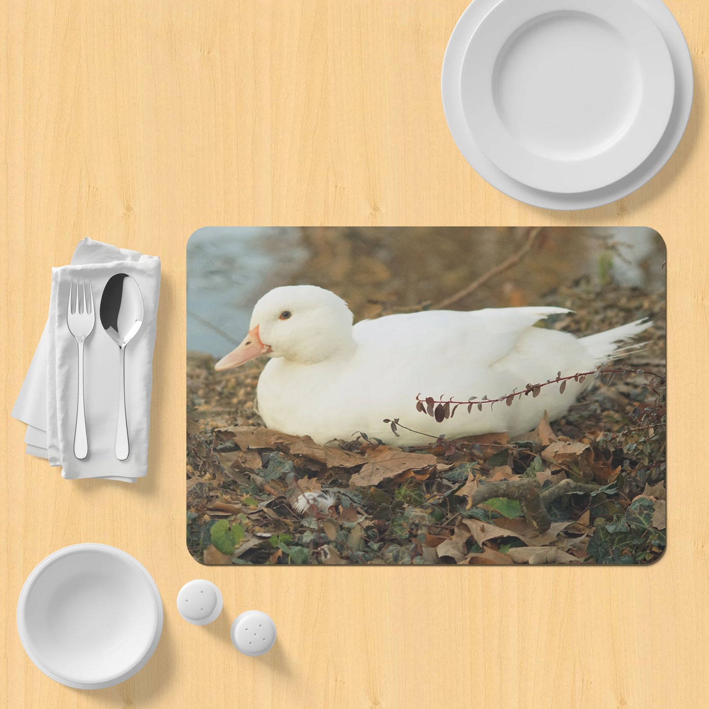 Table Placemat white duck photo print | Opposite Home