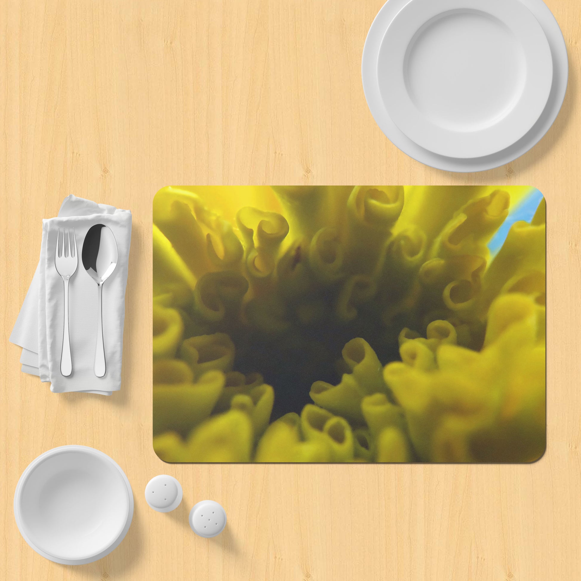 Table Placemat yellow flower photo print | Opposite Home