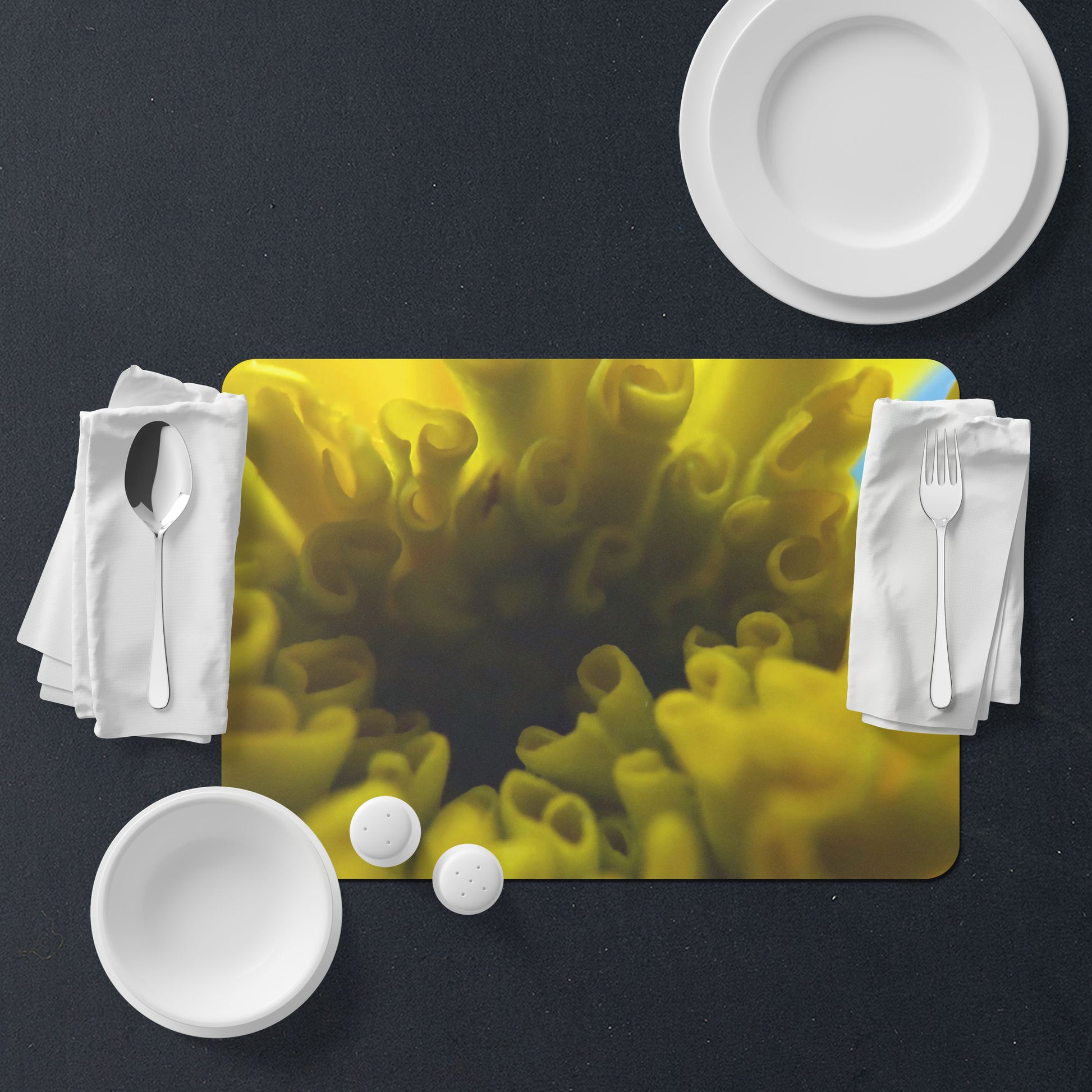 Table Placemat yellow flower photo print | Opposite Home